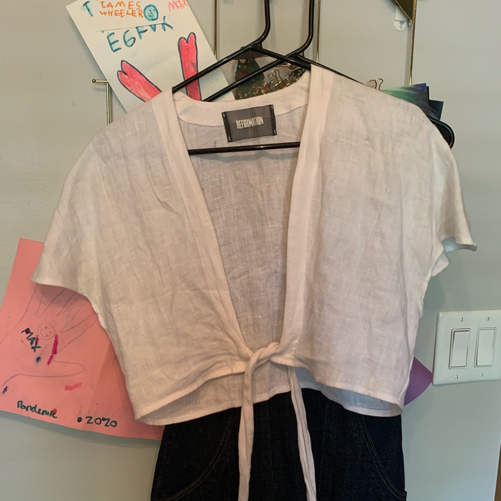 Reformation Linen Crop Top